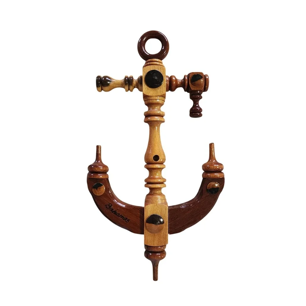 Nautical Wooden Anchor Vintage Decor Bahamas Nautical Decor Collectible‎ 90s